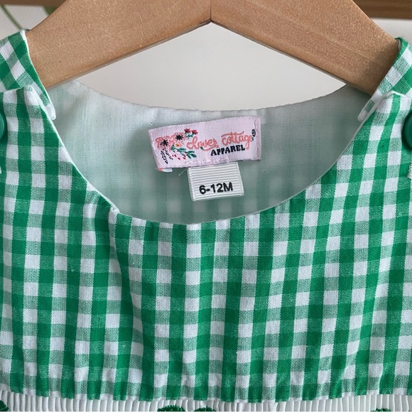 St. Patrick’s Day Shamrock Embroidered Smocked Jon Jon Overall 6-12 months - Picture 10 of 11